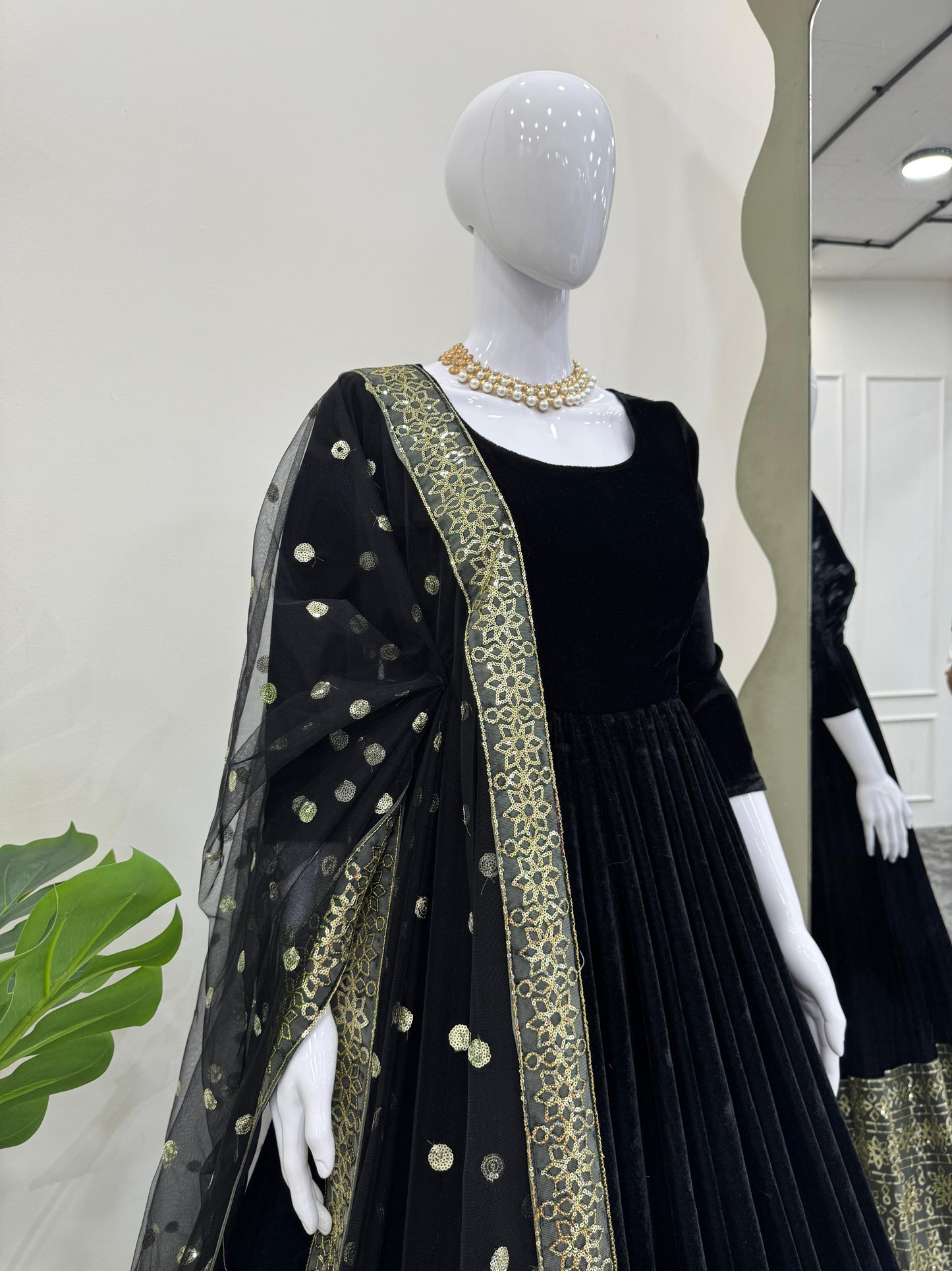 Velvet Anarkali Set