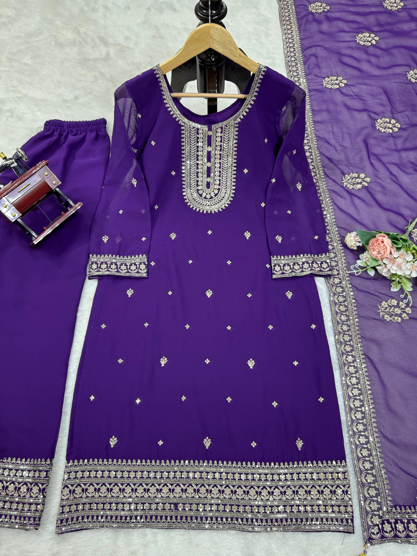 Sequins work Kurta Set