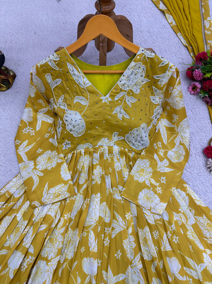 Floral Anarkali Kurta Set