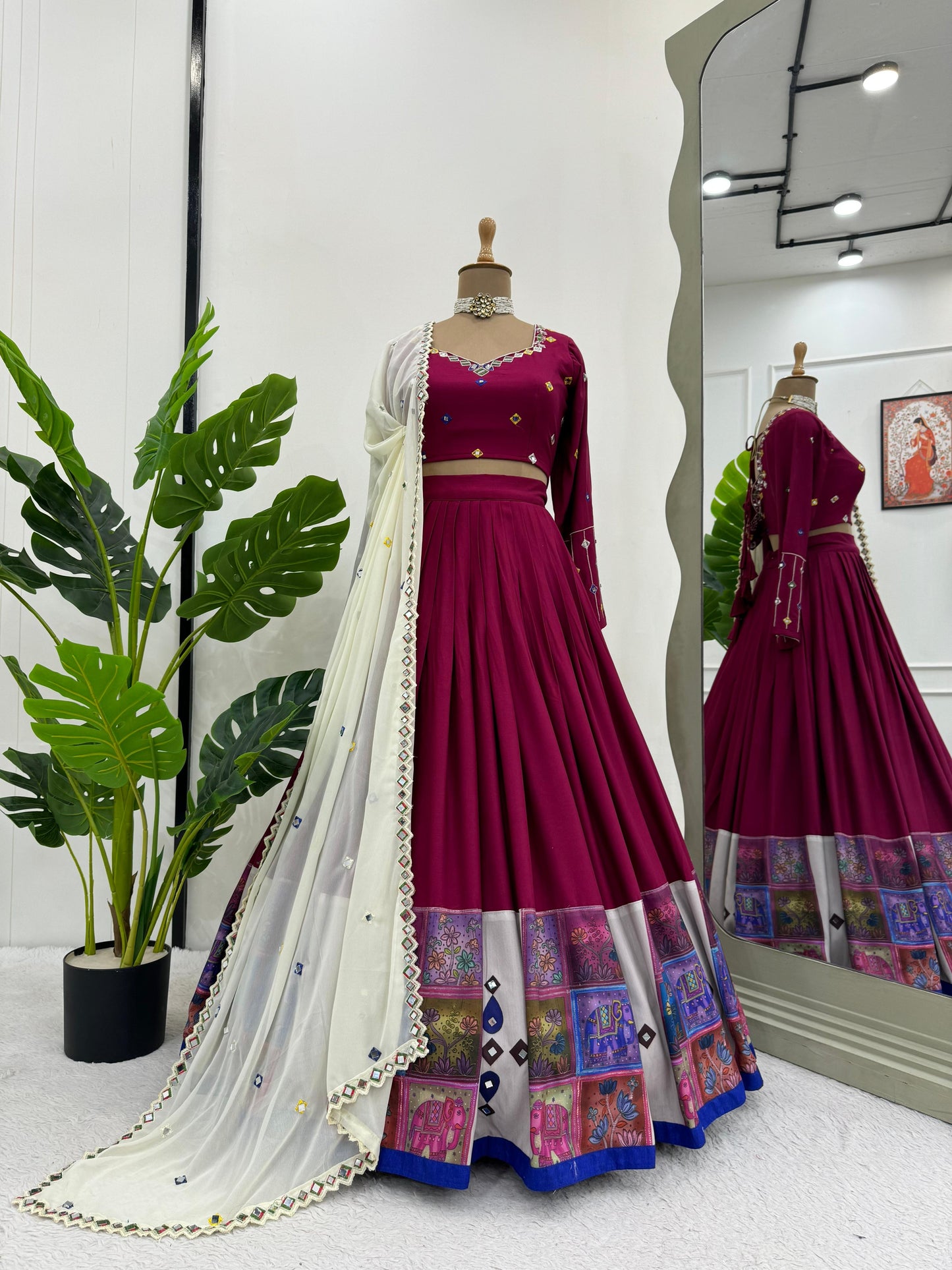 Navratri Special Lehenga Set - Wine