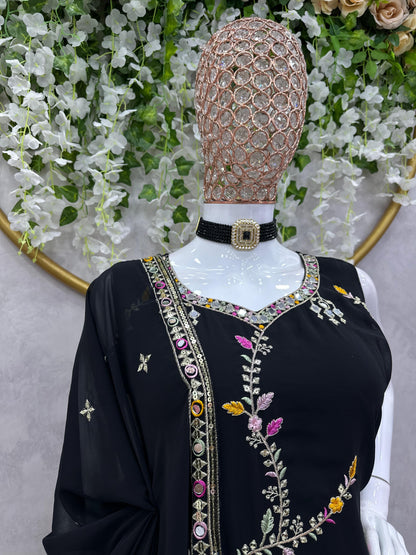 Black Sharara Set