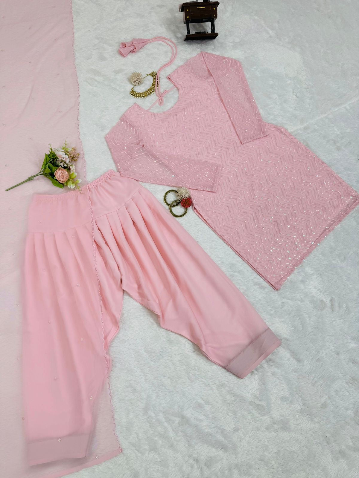 Baby Pink Patiala Suit