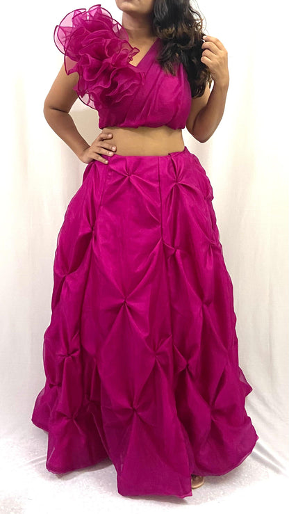 Designer Crop Top with Skirt