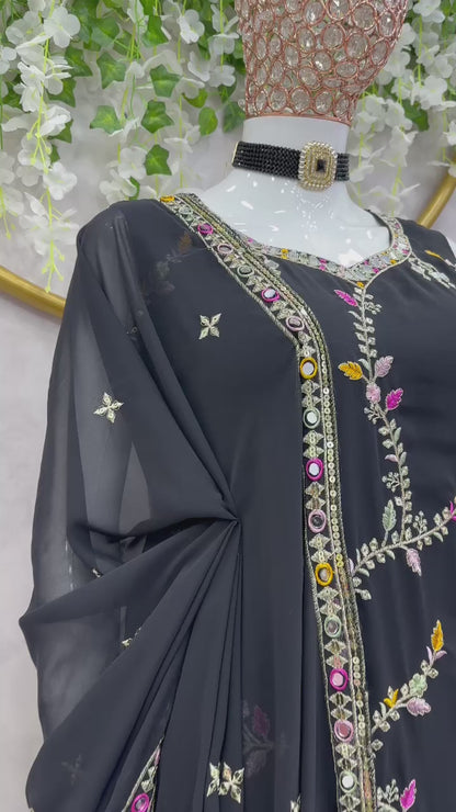 Black Sharara Set