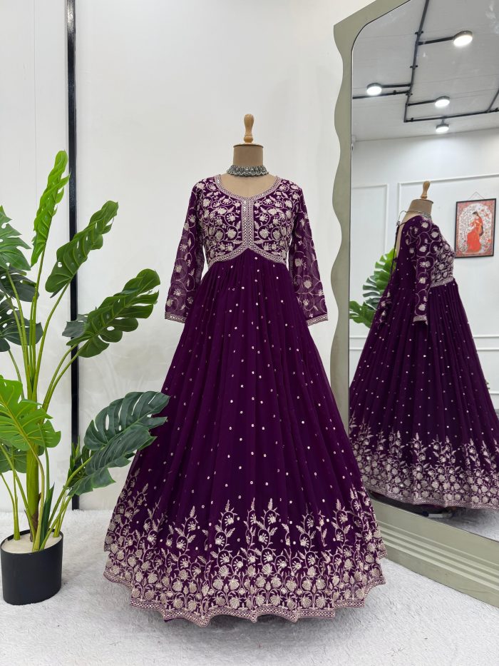 Embroidered Anarkali Set