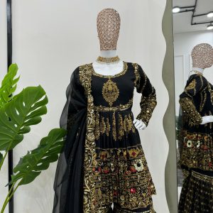 Black Gold Gharara Set - Image 3