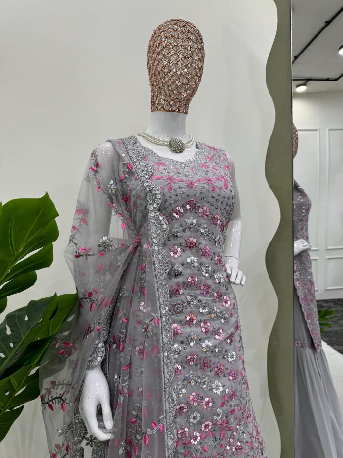 Designer Cocktail Sharara Set - Image 4