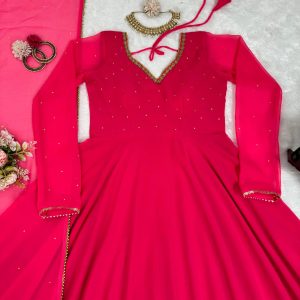 Hot Pink Anarkali - Image 5