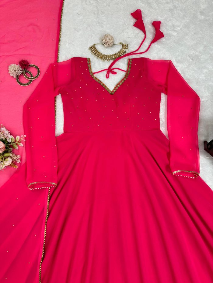 Hot Pink Anarkali - Image 5