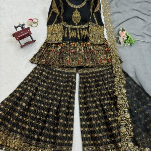 Black Gold Gharara Set - Image 7