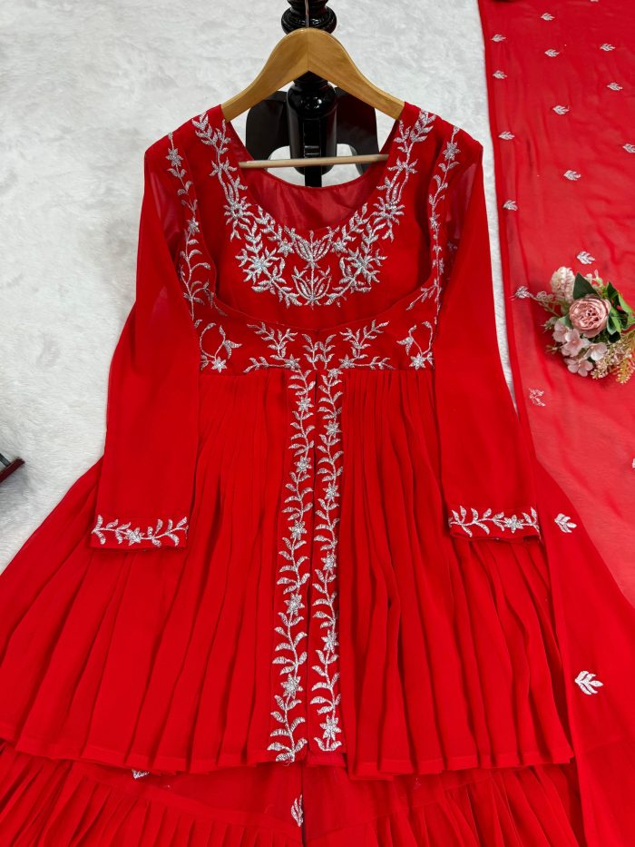 Red Sharara Set - Image 5