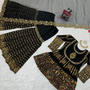 Black Gold Gharara Set - Image 10