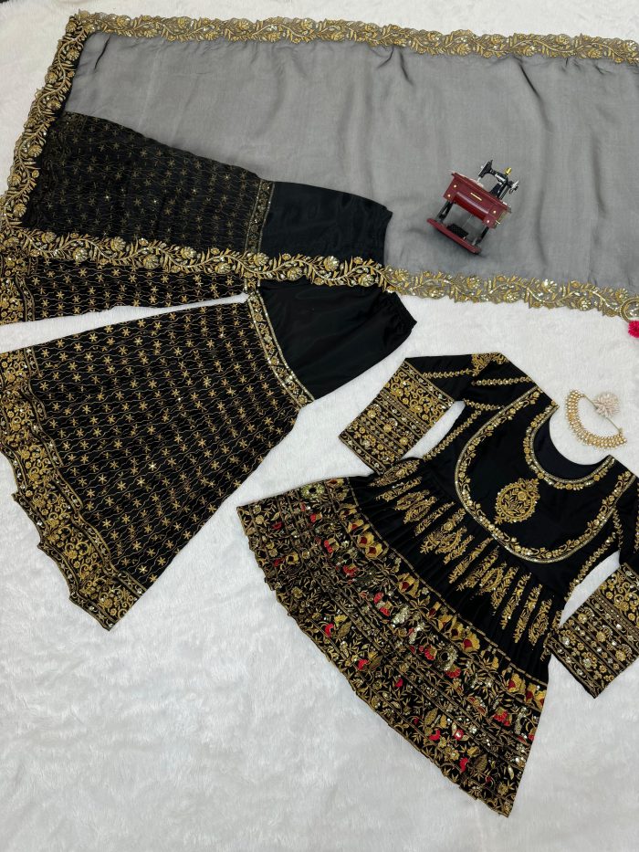 Black Gold Gharara Set - Image 10