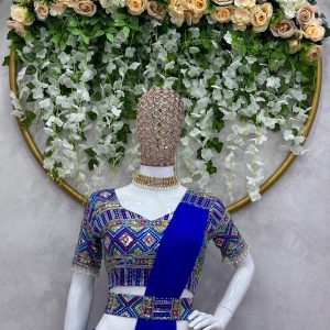 Crop Top Palazzo Set in Blue - Image 2