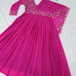 Half Cape Anarkali Gown - Image 4