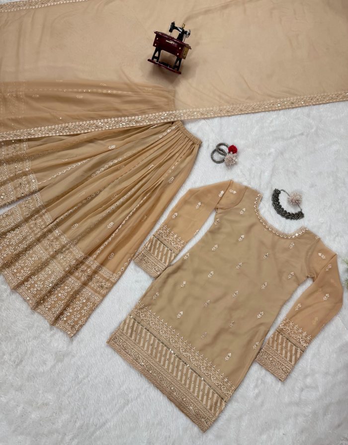 Embroidered Sharara Set - Image 7