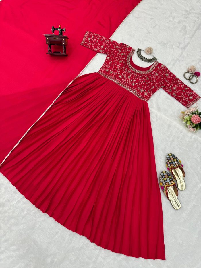 Designer Anarkali with Dupatta - Image 11