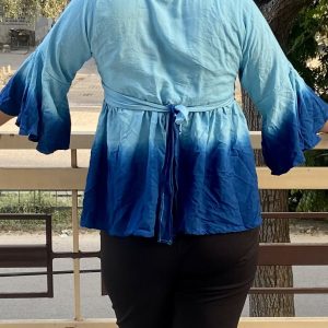 Ombre Wrap Around Peplum Top - Image 7