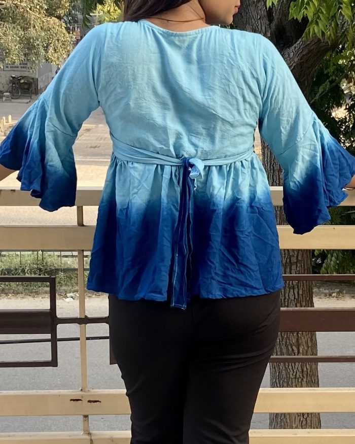 Ombre Wrap Around Peplum Top - Image 7