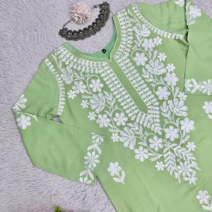 Chain stitch work Rayon Kurta Set - Image 15