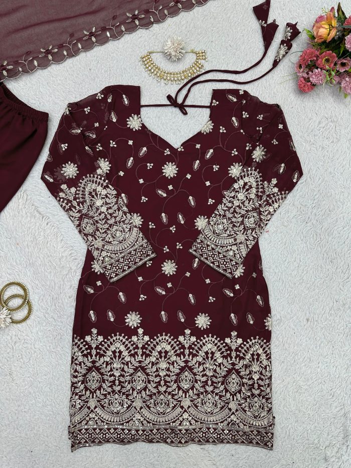 Sequins Work Sharara Set - Image 9
