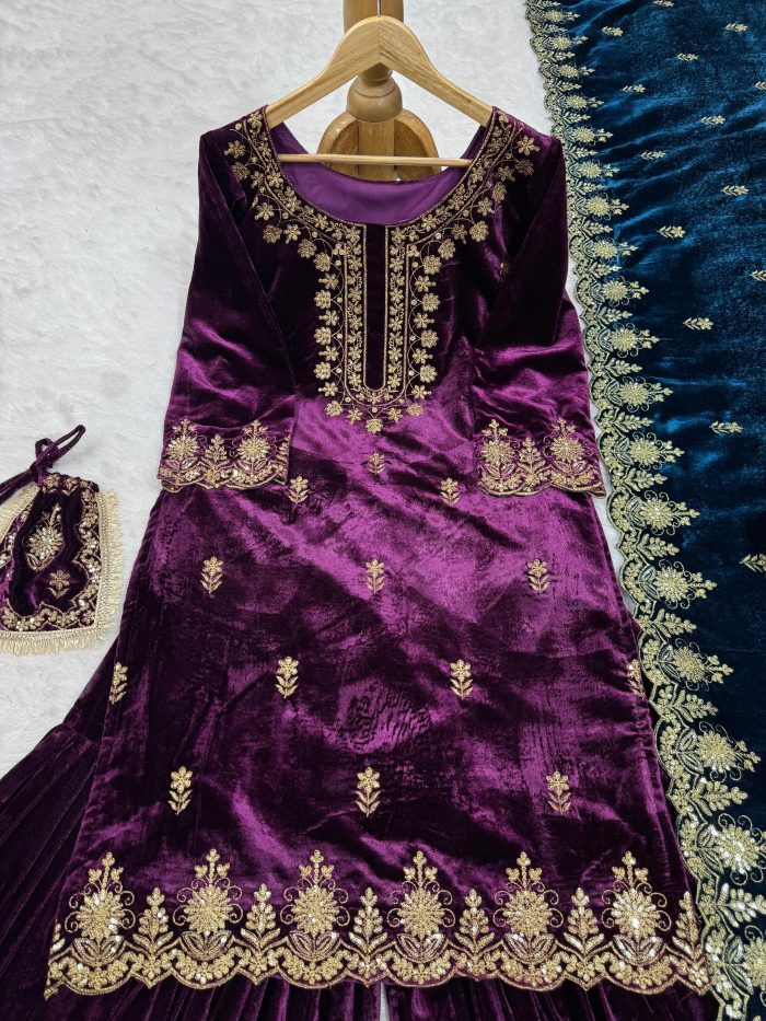 Velvet Sharara Set - Image 6