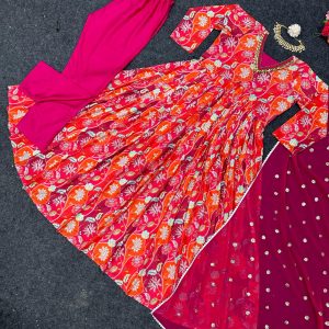 Thread Work Anarkali - Image 4