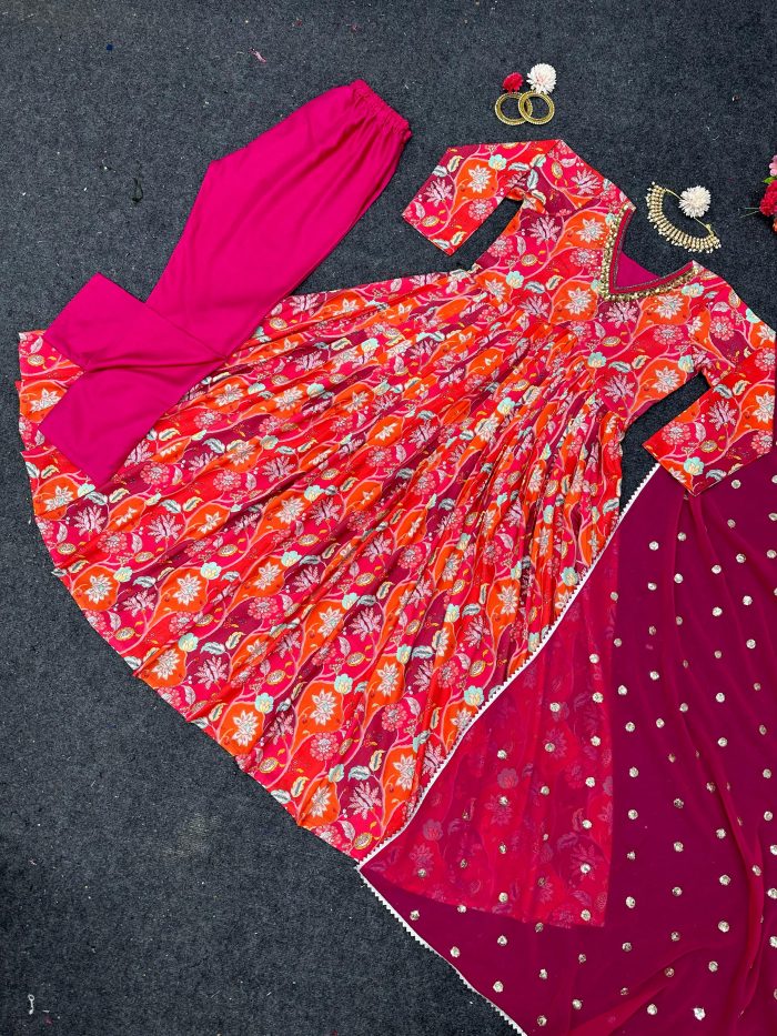 Thread Work Anarkali - Image 4