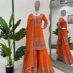 Orange Sharara Set
