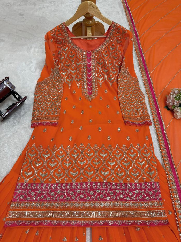 Orange Sharara Set - Image 8