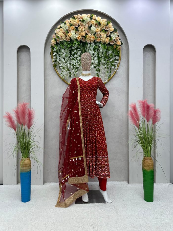 Fully Embroidered Anarkali Set - Image 8