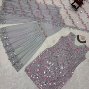 Designer Cocktail Sharara Set - Image 9