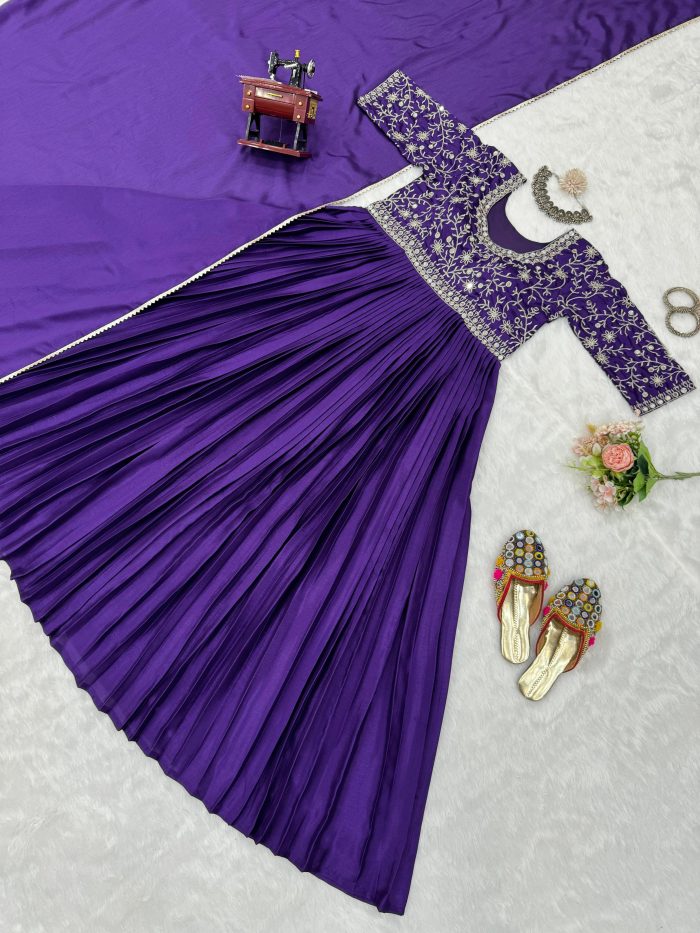 Designer Anarkali with Dupatta - Image 17