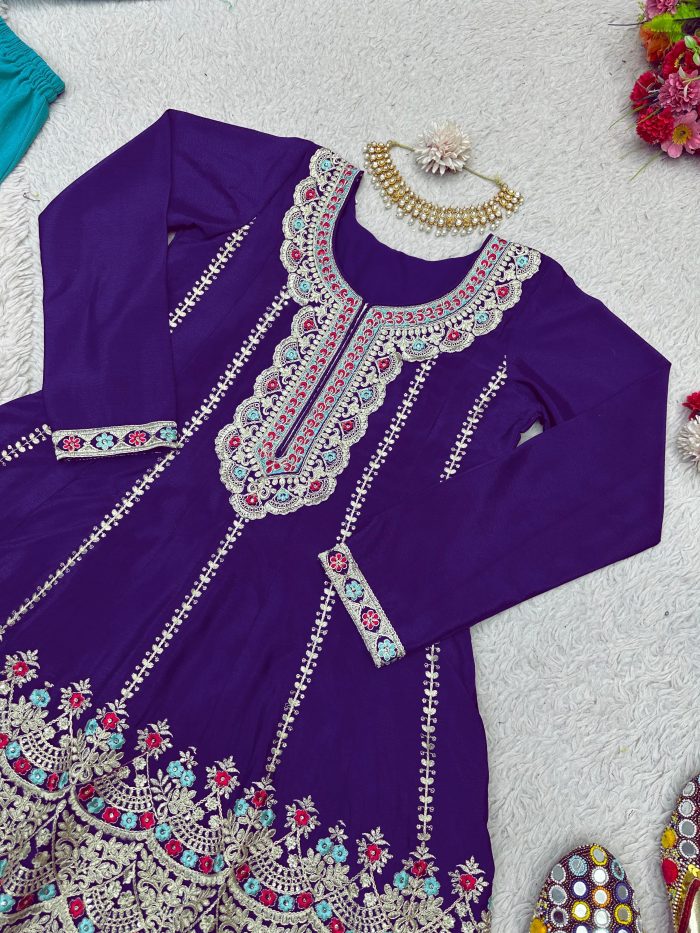 Designer Embroidered Sharara Set - Image 12