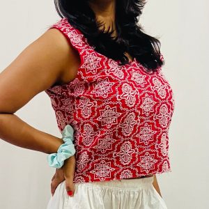 Cotton Schiffli V-Neck Top - Image 3