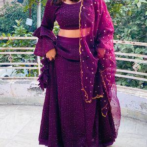 Sequins Lehenga with Dupatta