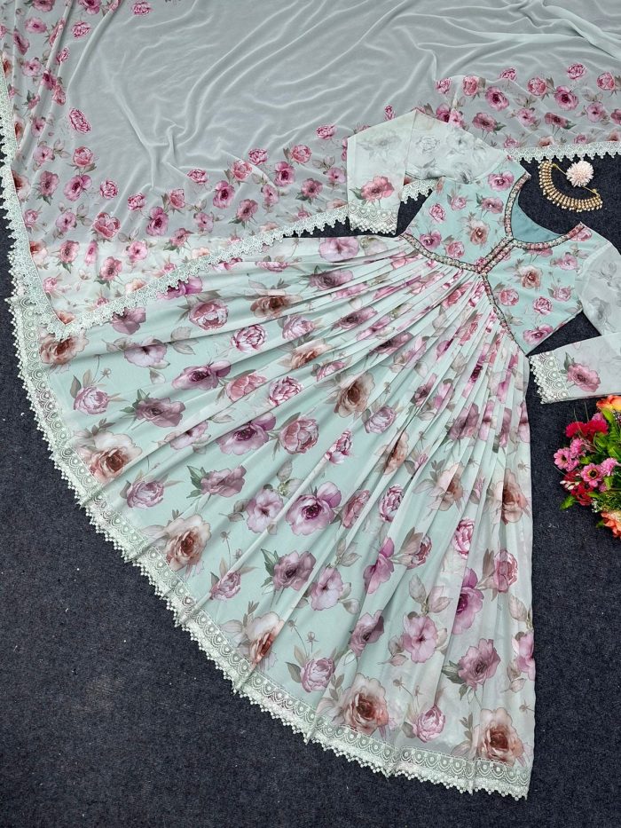 Floral Anarkali Set - Image 7