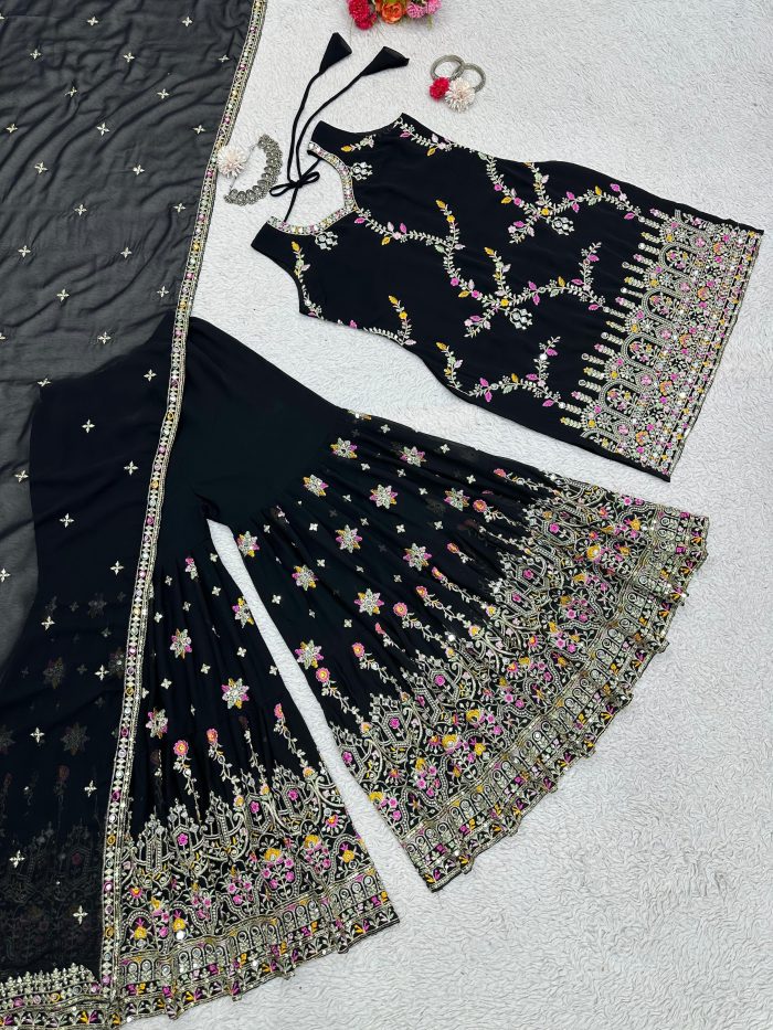 Embroidered Sharara Set - Image 5