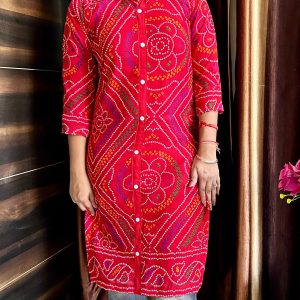Basic Bandhej Kurta - Image 2