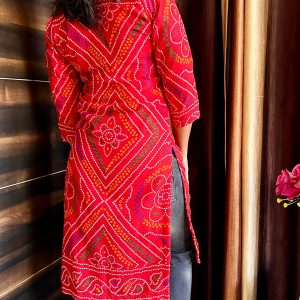 Basic Bandhej Kurta - Image 4