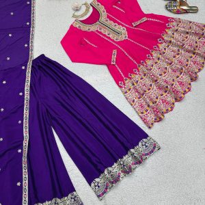 Designer Embroidered Sharara Set - Image 5