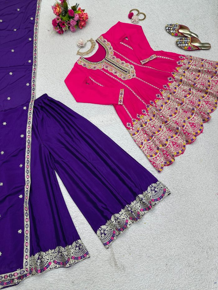Designer Embroidered Sharara Set - Image 5