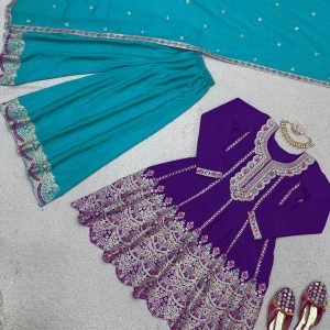 Designer Embroidered Sharara Set - Image 10
