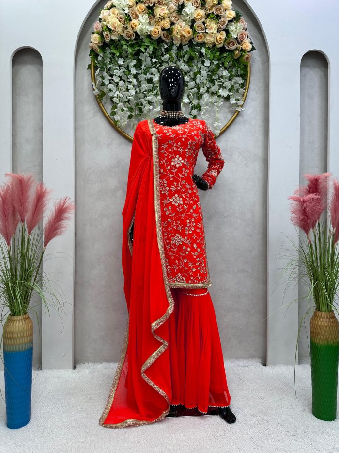 Embroidered Sharara Set - Image 2