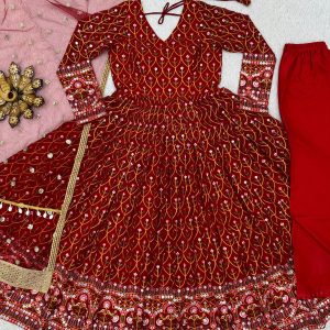 Fully Embroidered Anarkali Set - Image 7