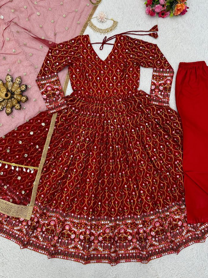 Fully Embroidered Anarkali Set - Image 7