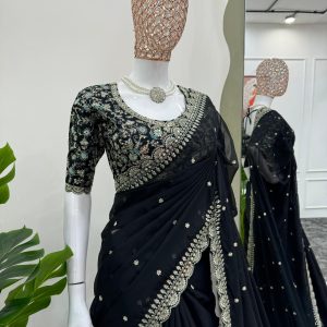 Embroidered Saree - Image 3