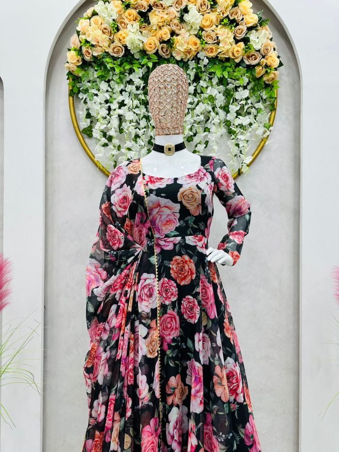 Floral Print Anarkali Gown - Image 2