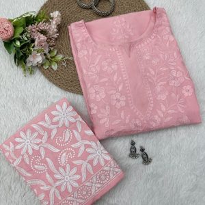 Chikan Rayon Kurta Set - Image 4