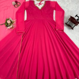 Hot Pink Anarkali - Image 7